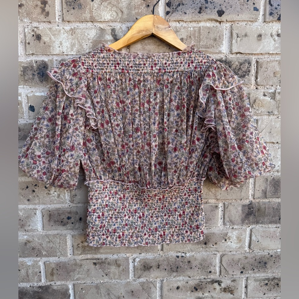 Free People Beatrice Floral Print Brown Lace Up Puff Sleeve Blouse
Top Size S - Picture 7 of 14